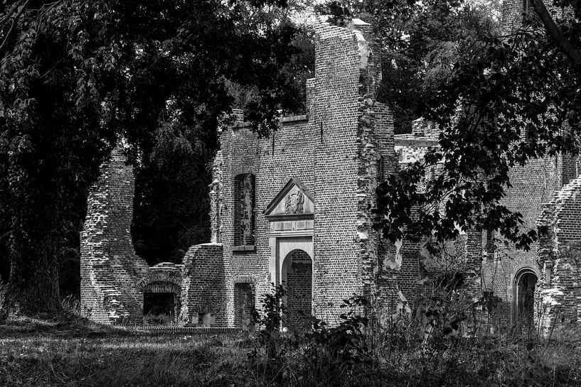 Ruine Schloss Bleijenbeek in Schwarz-Weiß von Ans Bastiaanssen