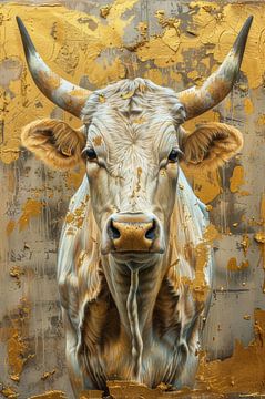Majestueuze Glans - Abstract Stierenportret van Eva Lee