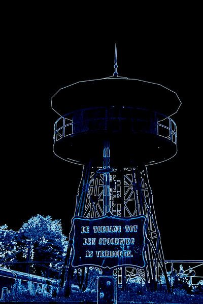 Railway crossing in blue glow by Toekie -Art