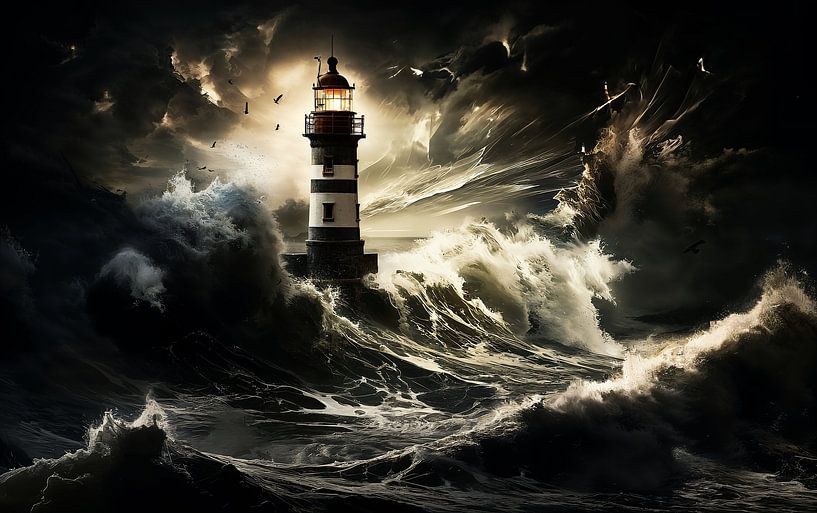 Leuchtturm im Sturm von fernlichtsicht