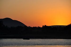 Goldene Farben über Monywa bei Sonnenuntergang