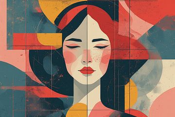 Serene Geometry — Modern Abstract Woman Portrait