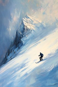 Piste afdaling sneeuw van Poster Art Shop