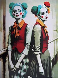 Portrait two young women masquerade masquerade ball carnival