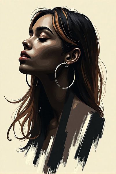 Abstract Beauty - Woman in Earth tones by Kleurenrijk