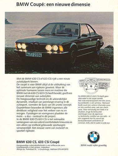 Vintage advertising BMW 630 CS