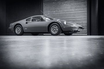 Ferrari Dino 246 GT classic Italian sports car in black and white by Sjoerd van der Wal Photography