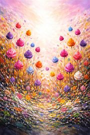 Sea of flowers in the light by Johnny Flash