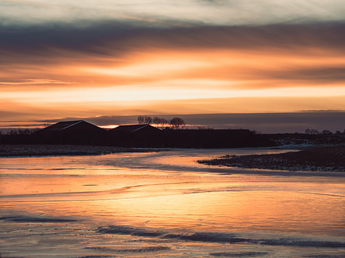 Sunset in the polders of Zeeland