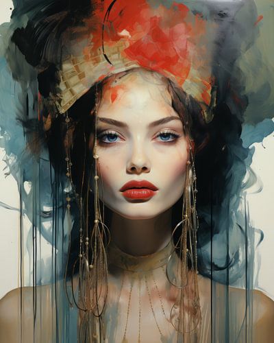 Modern portrait in pastel colours