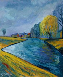 Kleurrijke treurwilg