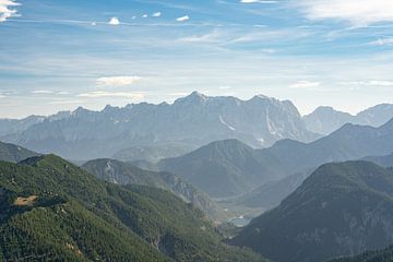 View of the Zugspitze and the mountain massif by Leo Schindzielorz