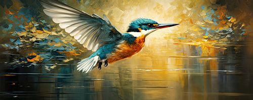 Schilderij Vliegende IJsvogel