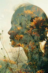 Frau mit Blumen
