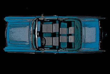 Ford cabriolet van bovenaf gefotografeerd van Humphry Jacobs