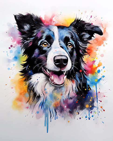 Aquarell Collie von Jeff's Gallery