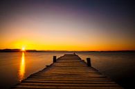 Steiger tijdens zonsopkomst, Corfu (Griekenland) van Michiel de Bruin thumbnail
