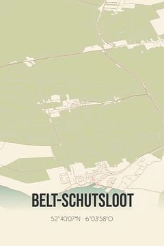 Vintage landkaart van Belt-Schutsloot (Overijssel) van Rezona