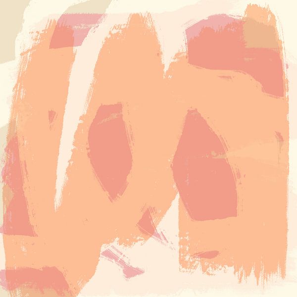 Dreamland. Landscape in Pastel Hues. Modern abstract art in peach pink by Dina Dankers