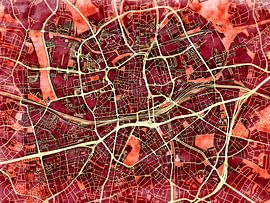 Kaart van Essen in de stijl 'Amber Autumn' van Maporia