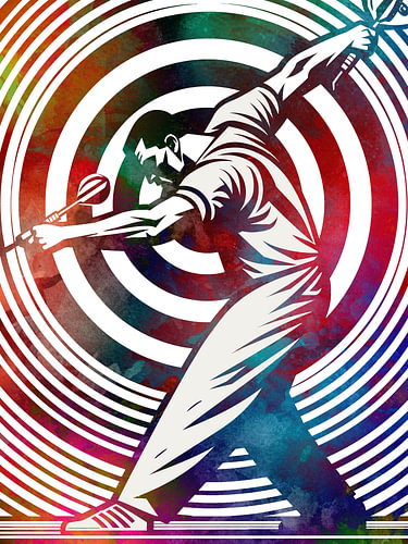Dartspeler sportkunst wit #dart