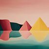 Pyramiden und Hügel in sanften Farben von TheXclusive Art