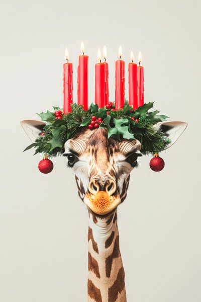 Weihnachtliche Giraffe von Poster Art Shop