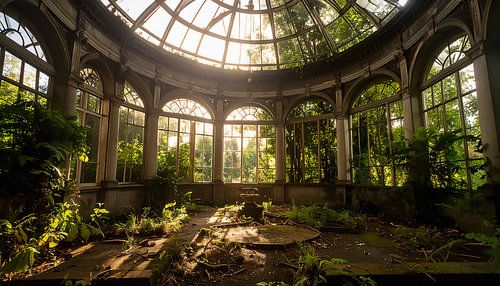 Dilapidated conservatory from the inside