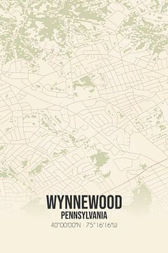 Carte ancienne de Wynnewood (Pennsylvanie), USA. sur Rezona