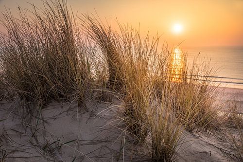 Uitzicht vanaf de duinen naar de zee op Sylt