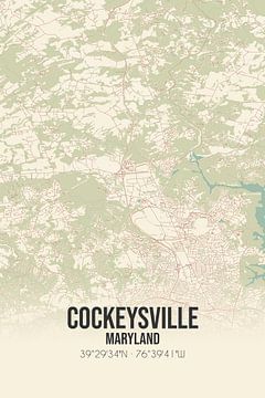 Vintage landkaart van Cockeysville (Maryland), USA. van MijnStadsPoster