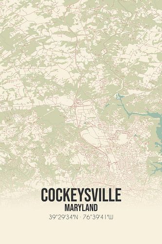 Alte Karte von Cockeysville (Maryland), USA.