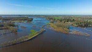Vecht river high water level flooding at the Vilsteren weir