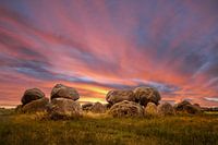 Hunebed during sunset.