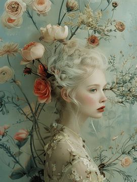 Portrait with a romantic look in pastel colours by Carla Van Iersel