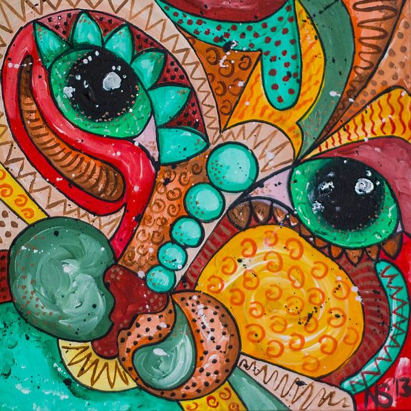 colorful Cat-1 van Nathalie Snoeijen-van Eck