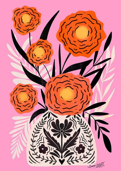 Rosa Maxi-Blumenvase von Baroo Bloom