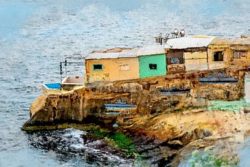 Malta Valetta Stadt Aquarellmalerei #malta von JBJart Justyna Jaszke