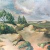 Peinture d'un paysage de dunes surplombant la réserve naturelle du Westhoek à La Panne (Belgique) sur Galerie Ringoot