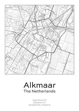 Stads kaart - Nederland - Alkmaar van Ramon van Bedaf