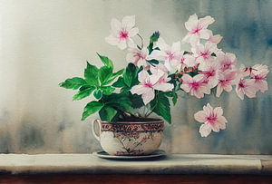 Blume in einem Blumentopf Gemälde Illustration
