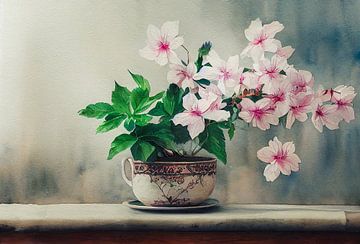 Bloem in een bloempot schilderij illustratie van Animaflora PicsStock