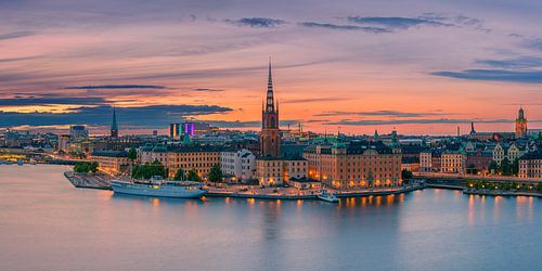 Panorama eines Sonnenuntergangs in Stockholm, Schweden von Henk Meijer Photography