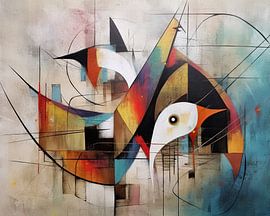 Peinture d'un oiseau coloré sur La collection ARTEO