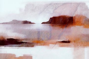 Norwegian dream landscape in autumn colours by Mad Dog Art