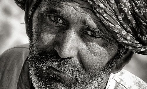 Bearded man from Rajastan, India.