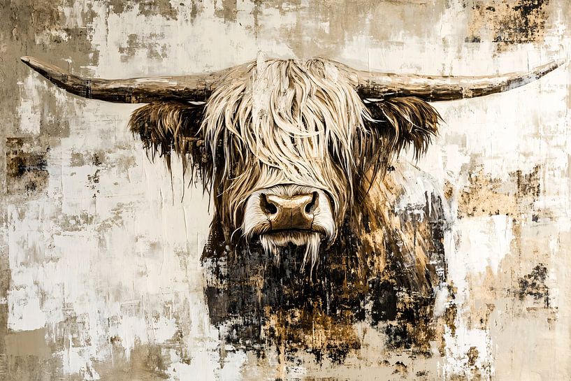 Peinture abstraite de Highlander écossais par Art & Soul Creations