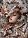 Mystical portrait with flowers and fabrics by Your unique art thumbnail