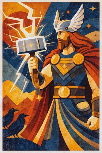 Thor Noorse dondergod illustratie.