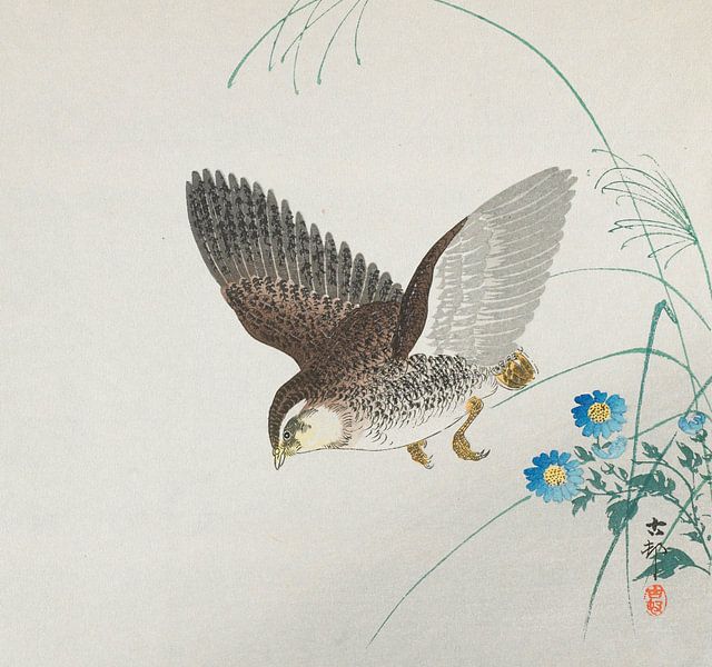 Kwartel tijdens de vlucht, Ohara Koson van Meesterlijcke Meesters